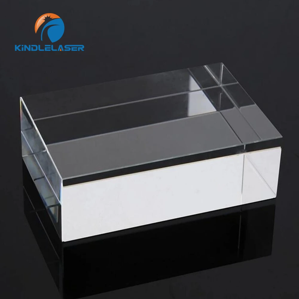 High Transparent K9 Crystal Glass Cuboid Blank 3D Laser Engraving Marking Blank Material DIY Custom Desktop Decoration Gift