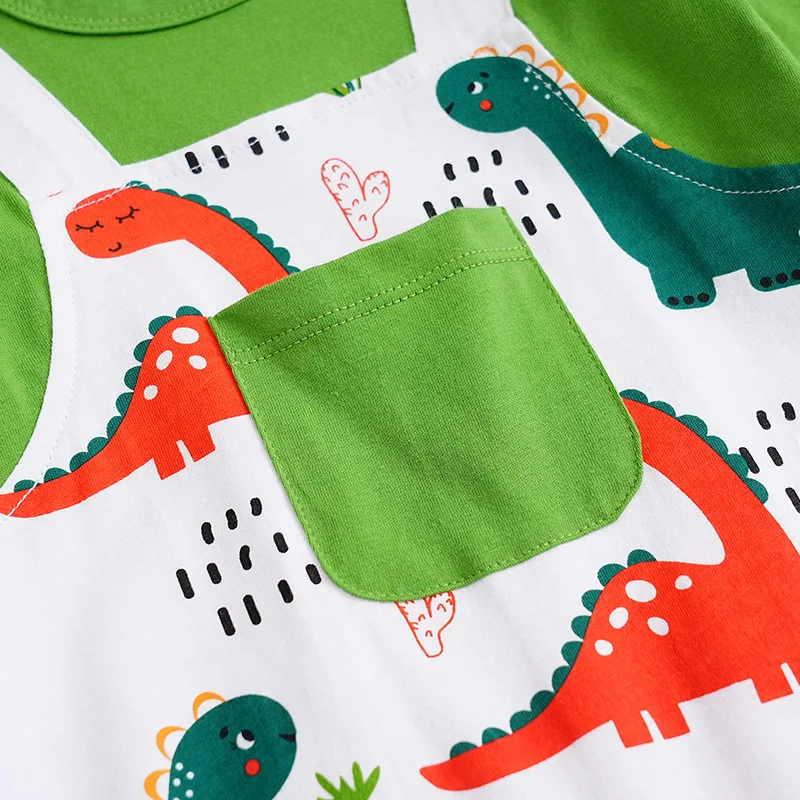 0-18m Newborn Clothing Cute Cartoon Strap Dinosaur Printed Cotton Comfortable And Soft Spring And Autumn LongSleevedBabyJumpsuit