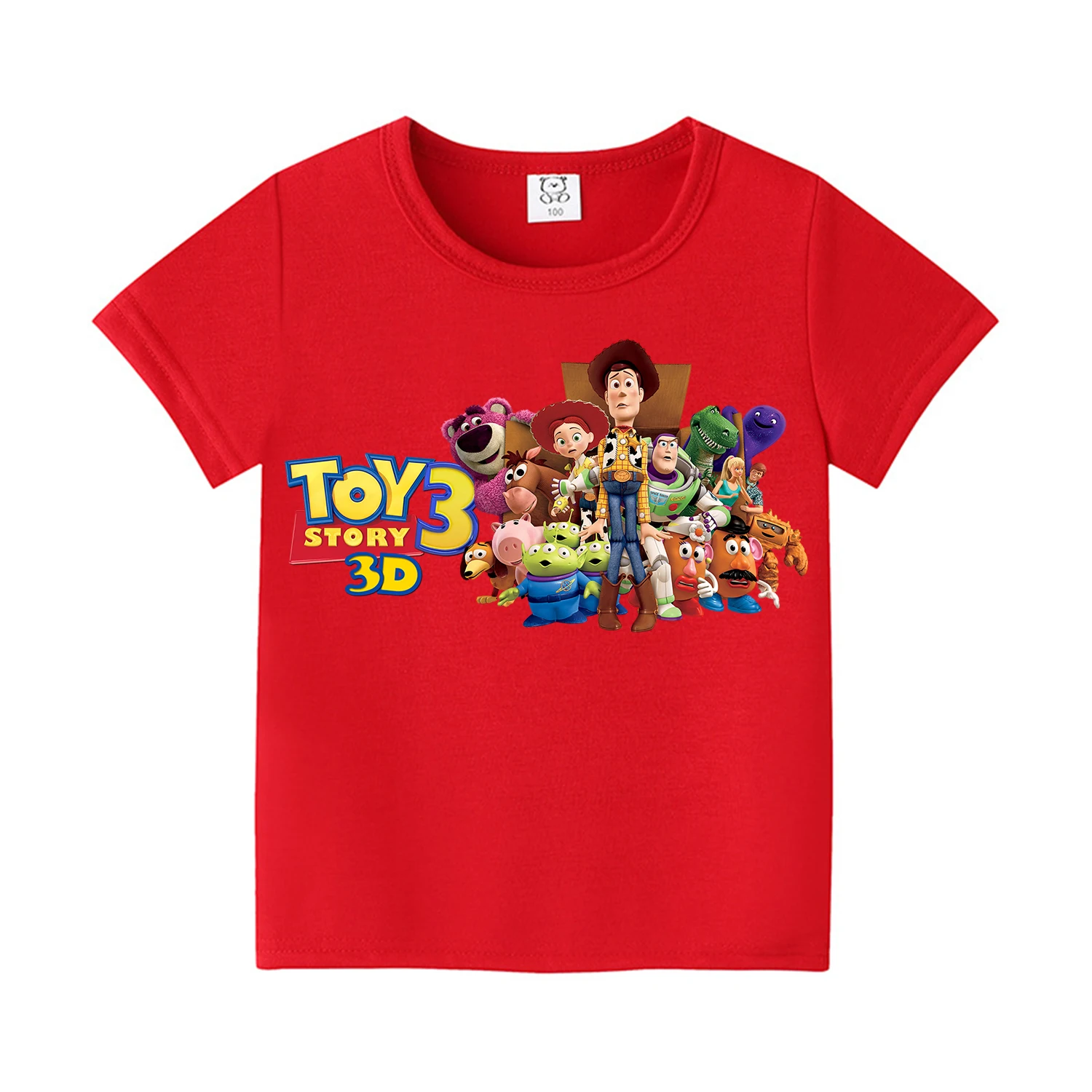 MINISO New Kids ToyStory Print Cartoon T-shirt Girl Boys Kids 2024 Summer Casual Cotton Tees For Kids Cute T-shirt Tops Clothing