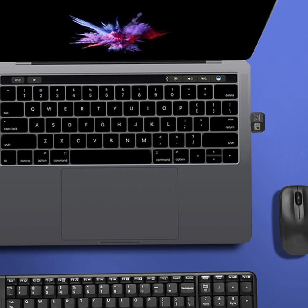 USB Bluetooth-Compatible 5.3 Adapter Bluetooth-Compatible Audio Adapter Driver-Free for PC Speaker Wireless Mouse Keyboard