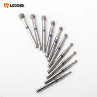 10pcs/set Dental Diamond Burs Drill FG 1.6mm Shank for High Speed Handpiece Ball Round Shape Dentistry Grinding Tools