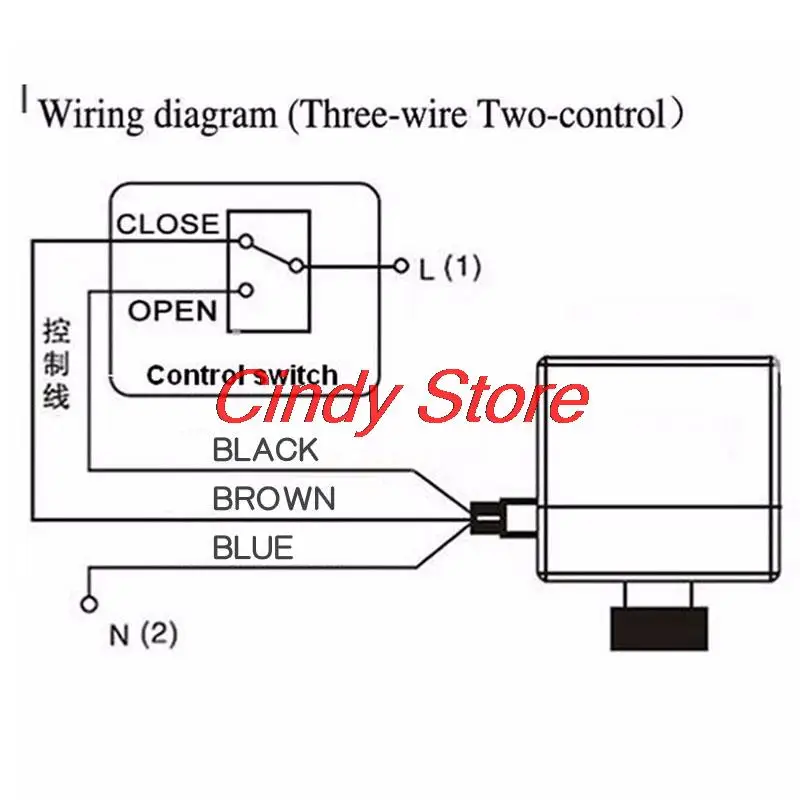 1pcs AC220V DN15 DN20 DN25 brass electric valve 2-way motorized ball valve three wires  Electric Actuato with Manual switch