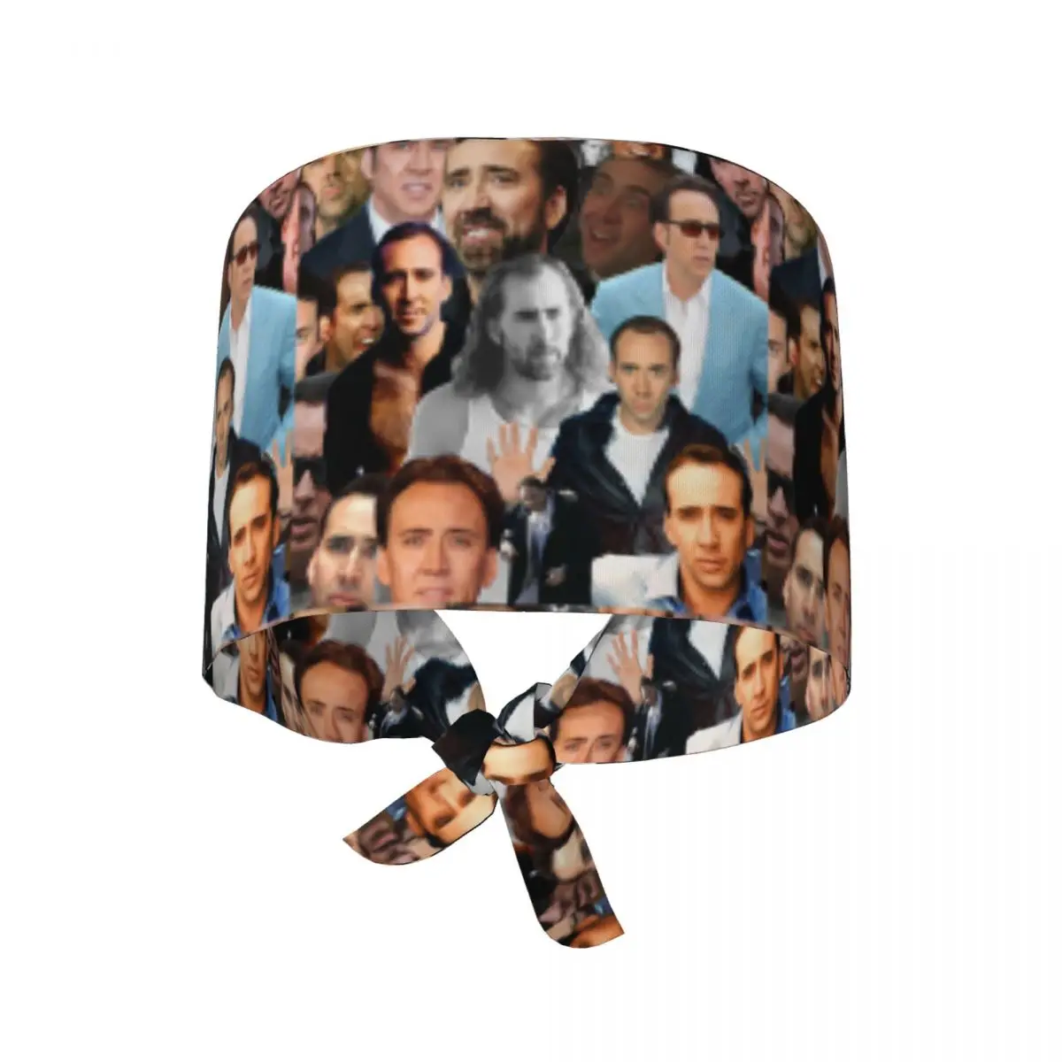 Nicolas Cage Collage belleza mascota veterinario gorra quirúrgica cara divertida impresa mascota cuidado enfermería trabajo sombreros gorra estilo Unisex Scrub Cap