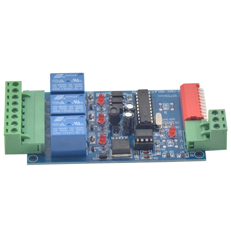 Uscita relè 3CH DMX 512, scheda Controller LED Dmx512, Decoder LED DMX512, Controller interruttore relè