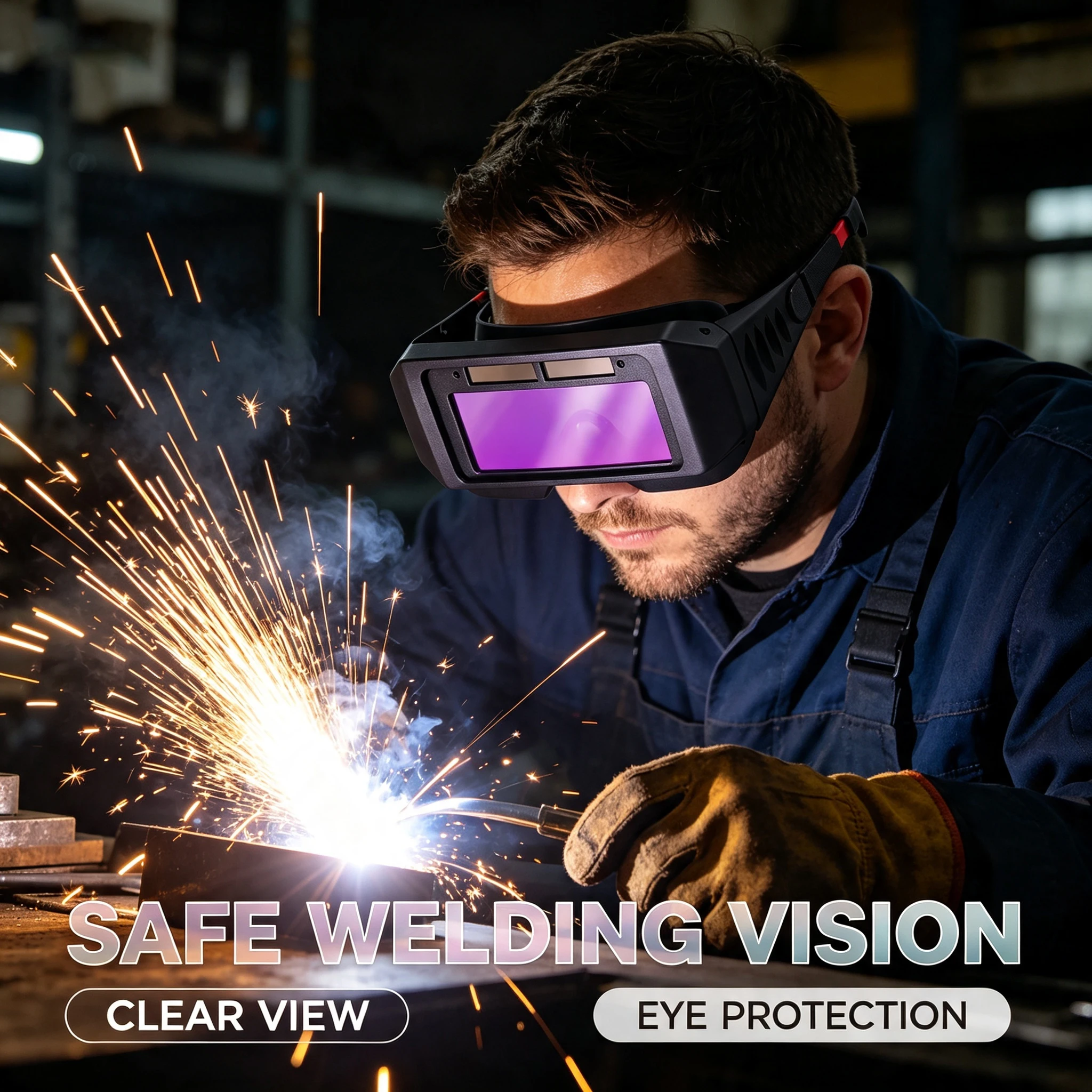 Auto Darkening Welding Helmet, LCD Welder Goggles Anti‑glare Protective Glasses for TIG MIG MMA Plasma Welding Operation