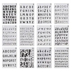 12/24pcs Letter Stencils Drawing Painting Template Set Number Alphabet Letter Drawing Stencils Template for Scrapbooking Card