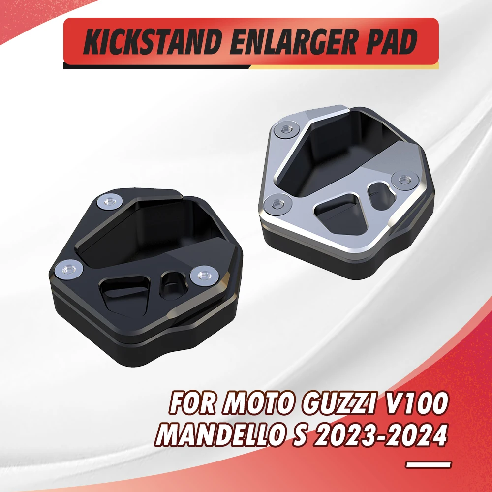 

Motorcycle Side Stand Foot Enlarger Plate Pad Kickstand Support Pad Shell Cover For Moto Guzzi V100 Mandello S 2023-2024