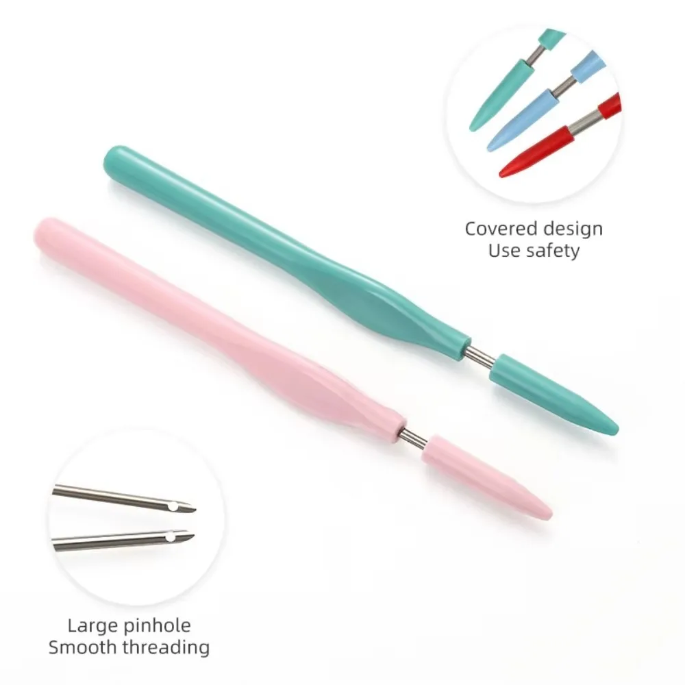 1/4Pcs Adjustable Embroidery Punch Needle Kit DIY Craft Poking Cross Stitch Tools Magic Embroidery Pen Stitching Applique
