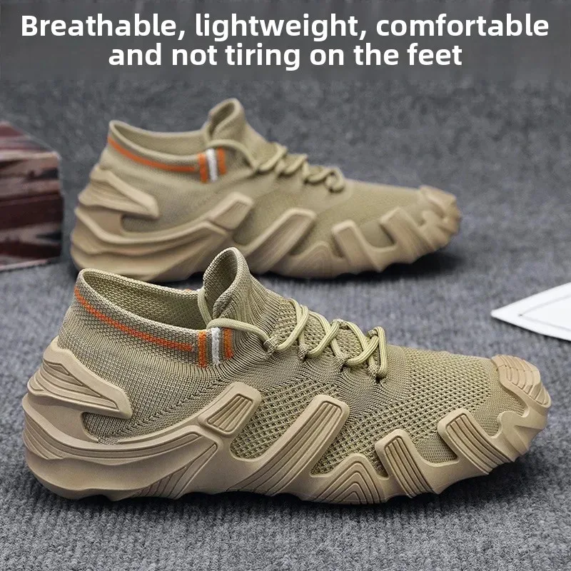 

Мужские весенние новые дышащие кроссовки, легкие спортивные повседневные кроссовки с мягкой сетчатой верхней резиновой подошвой