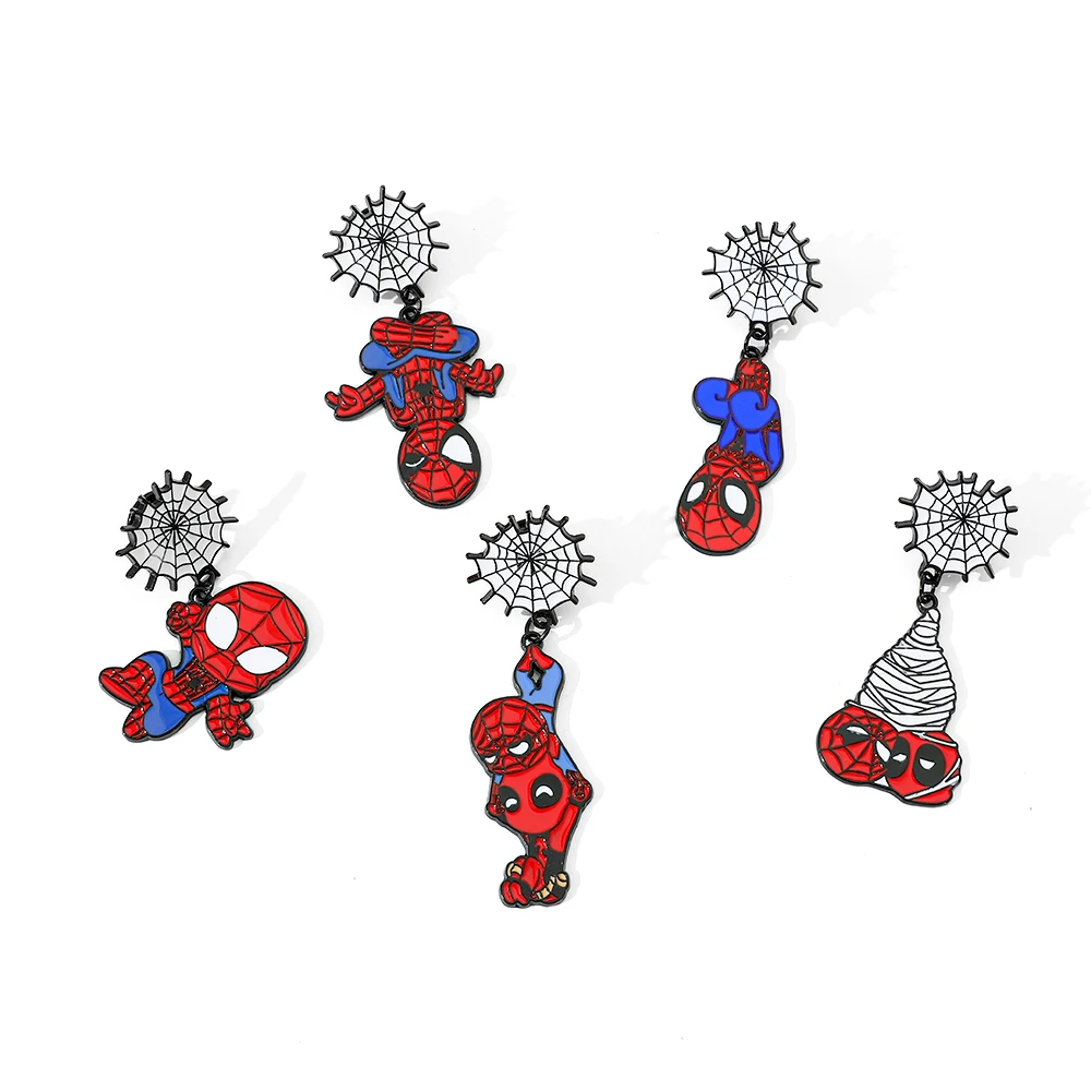 5 قطعة بروش فيلم شخصية موضة الرجل العنكبوت المينا دبوس ظهره الملابس والمجوهرات شارة معدنية اكسسوارات هدية لصديق