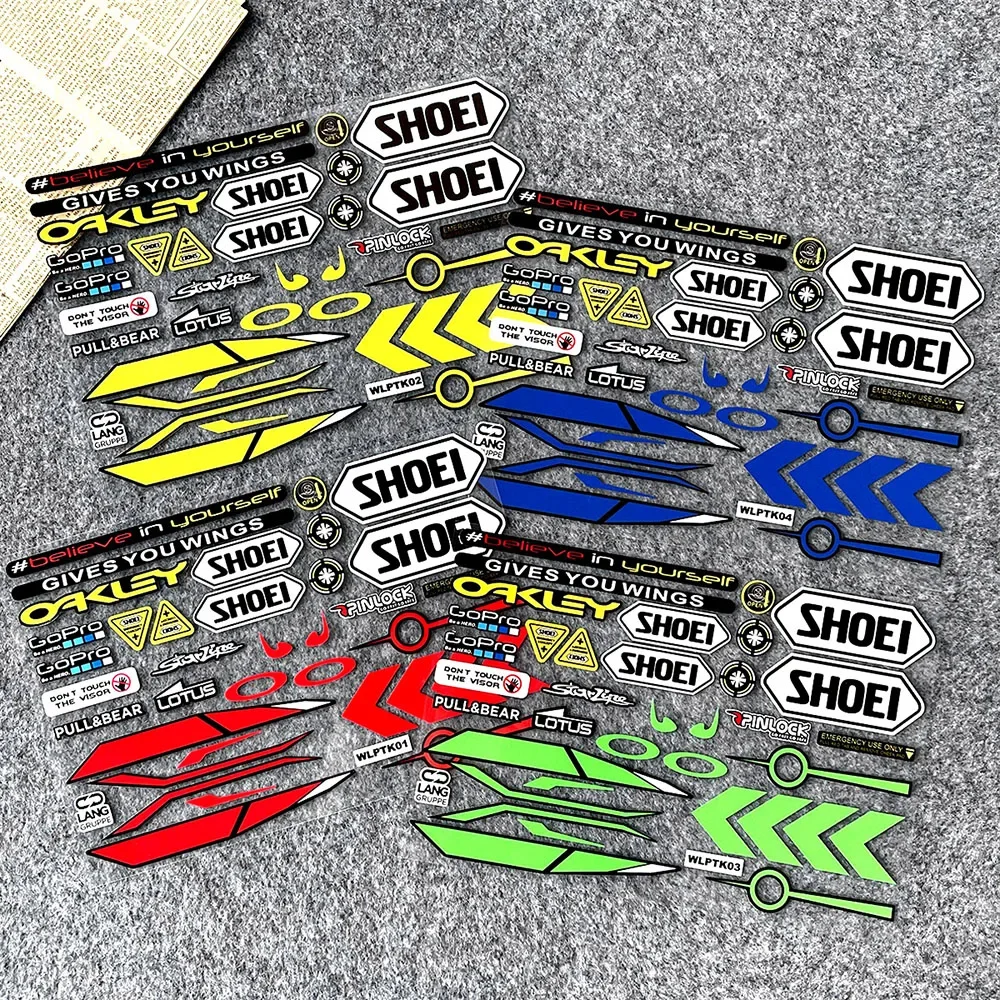 Motorcycle Sponsors Racing Helmet Stickers SHOEI Arai Lens Modified Stickers Waterproof Decorative Decals