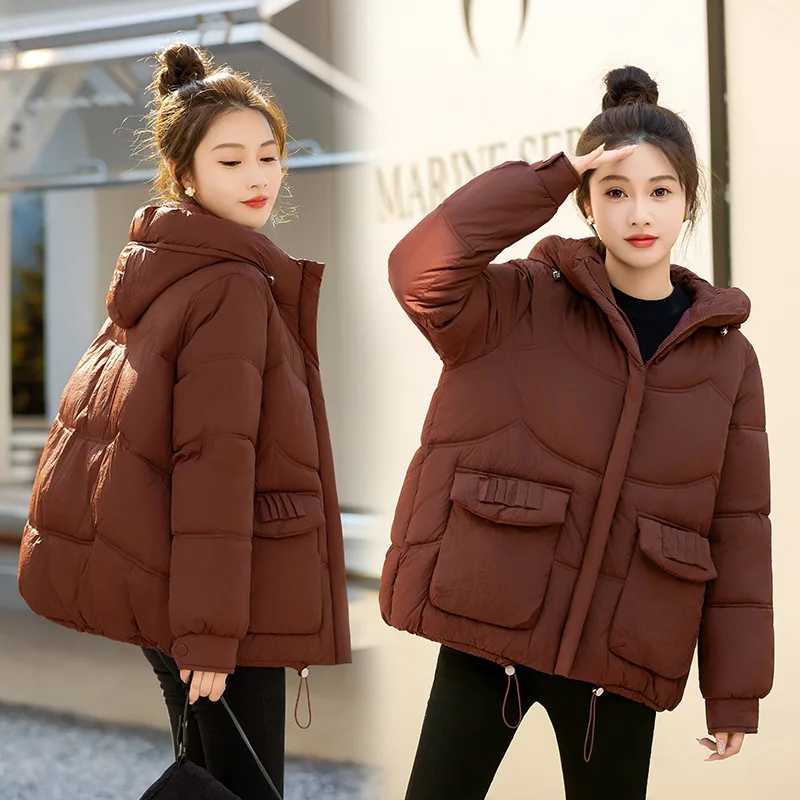 

2025 New Winter Women Jacket Parkas Coat Thick Warm Cotton Padded Coat Female Outwear Loose Jacket Parkas Snow Wear Outwear Tops