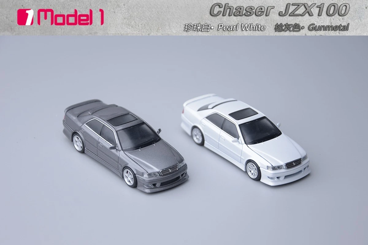 **الطلب المسبق **Focal Horizon FH x Model One 1:64 Chaser MK6(JZX100) Gun رمادي / أبيض موديل سيارة