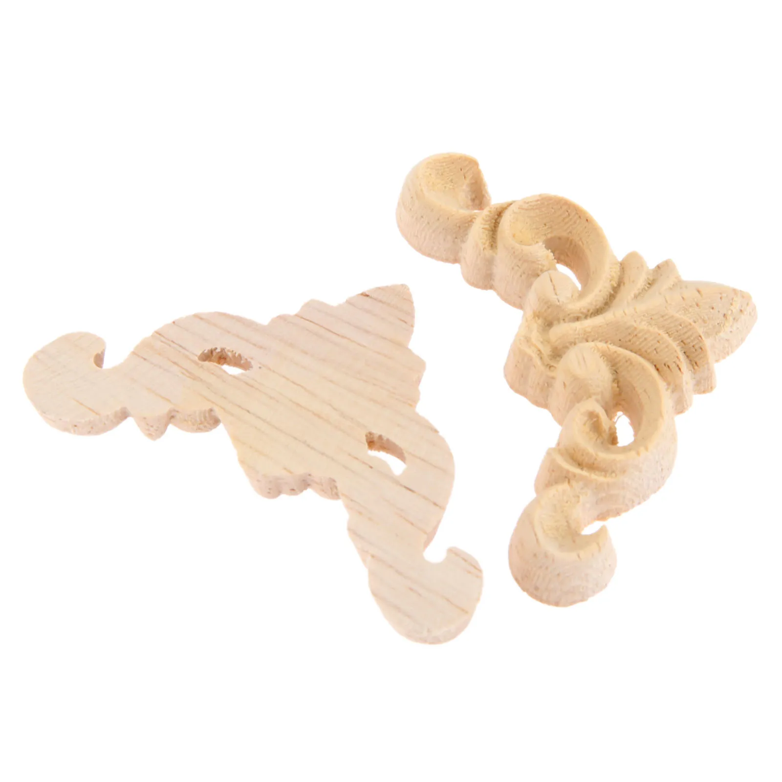 50Pcs 4cm European Wood Carved Corner Appliques Home Furniture Decoration Crafts Wall Door Woodcarving Decorative Wooden Crafts