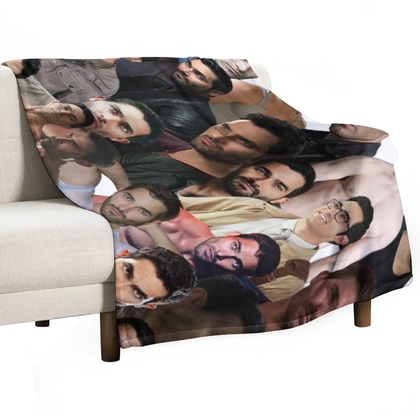 tyler hoechlin photo collage Throw Blanket Tourist Cute Plaid bed plaid sofa bed Hairys Custom Blankets