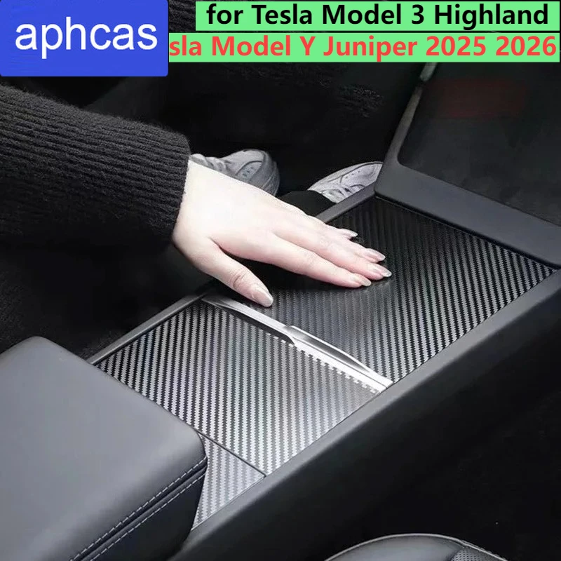 

New For Tesla Model Y Juniper Model 3 Highland Console Electrostatic adsorption Cover For Tesla Interior Decor Accessories