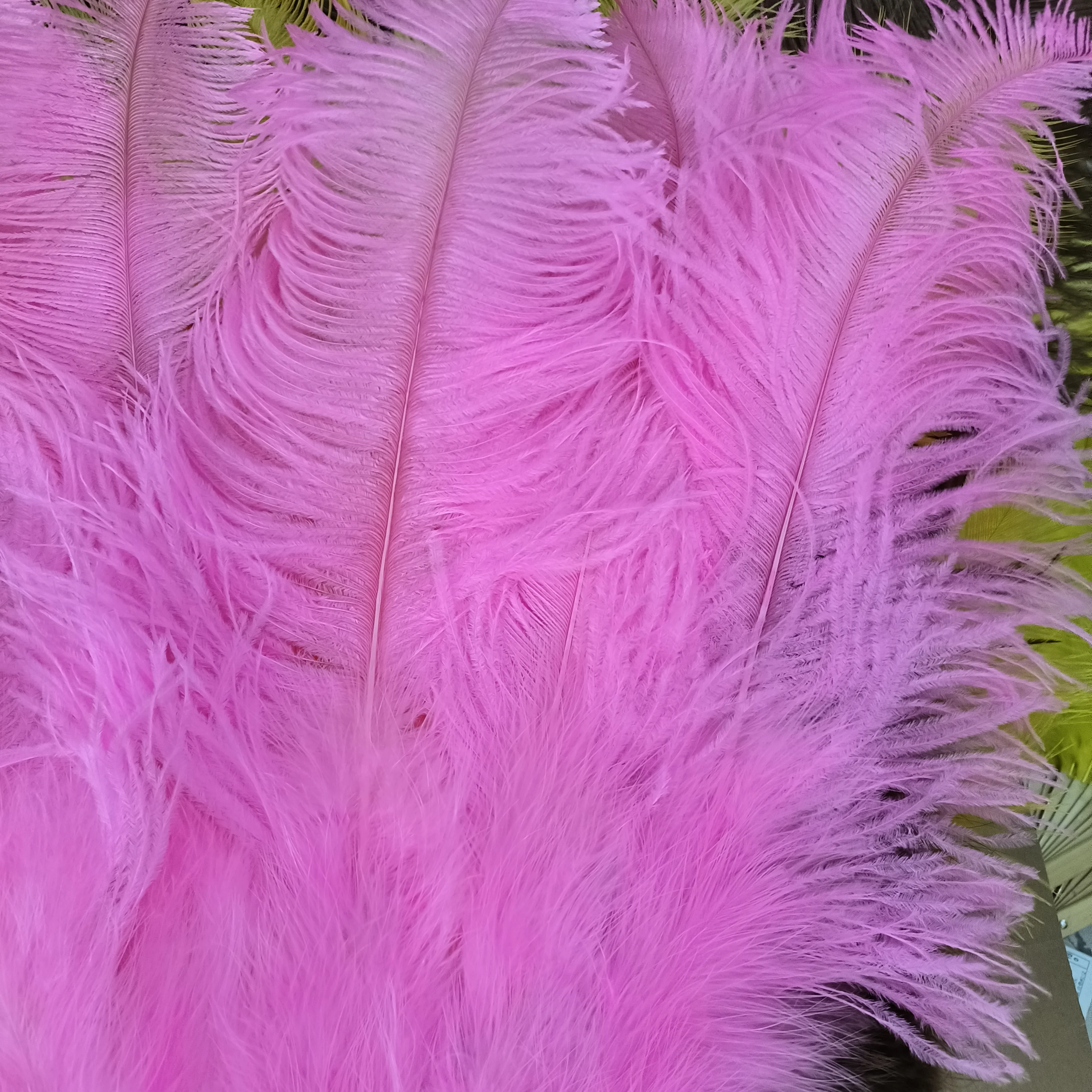 130CM Dark Pink Ostrich Feathers Fan Big 13 Bone Handheld Plumas Fan Wedding Carnival Party Stage Performance Props Accessories