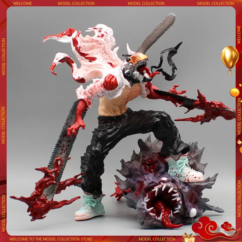 29cm Chainsaw Man Denji Anime Figure Chainsaw Man Rage Battle Bat Devil Action Figure Denji/power Figurine Collectible Model Toy