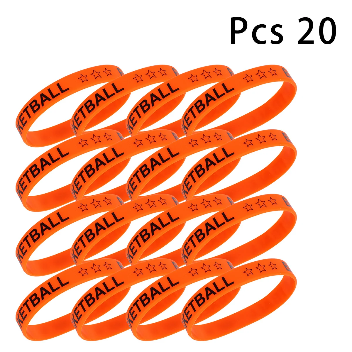 20 قطعة من أساور المعصم المصنوعة من السيليكون لكرة السلة وأساور الحروف المطبوعة لوازم الحفلات وأشرطة المعصم الملونة المرنة للجنسين للموضوع #6