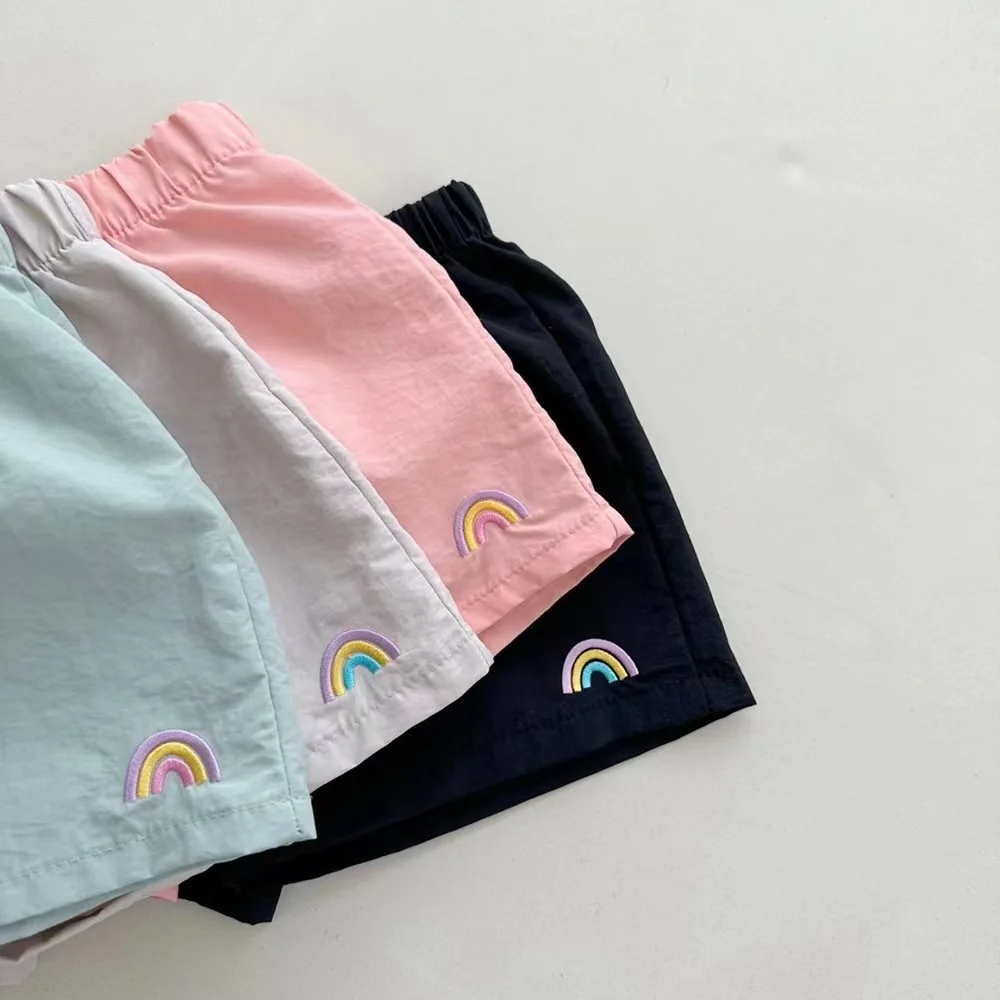 Shorts respirants de style coréen pour enfants, vêtements pour enfants, document solide, garçons et filles, été frais, tout match, mode, nouveau, 2024