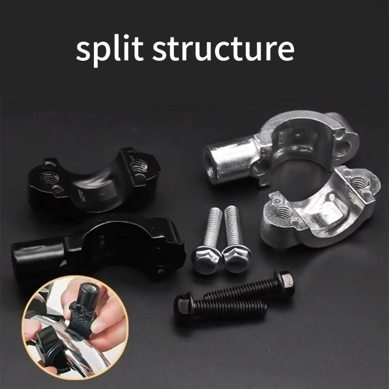  Motorcycle Rear View Mirror Base Handlebar Clamp for Stability and Longevity 2x