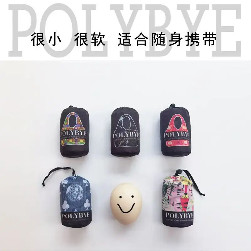 

POLYPAYE Fashion Printed Nylon Single Shoulder Shopping Bag Ultra Light Folding Eco friendly Storage Travel Lightweight Color