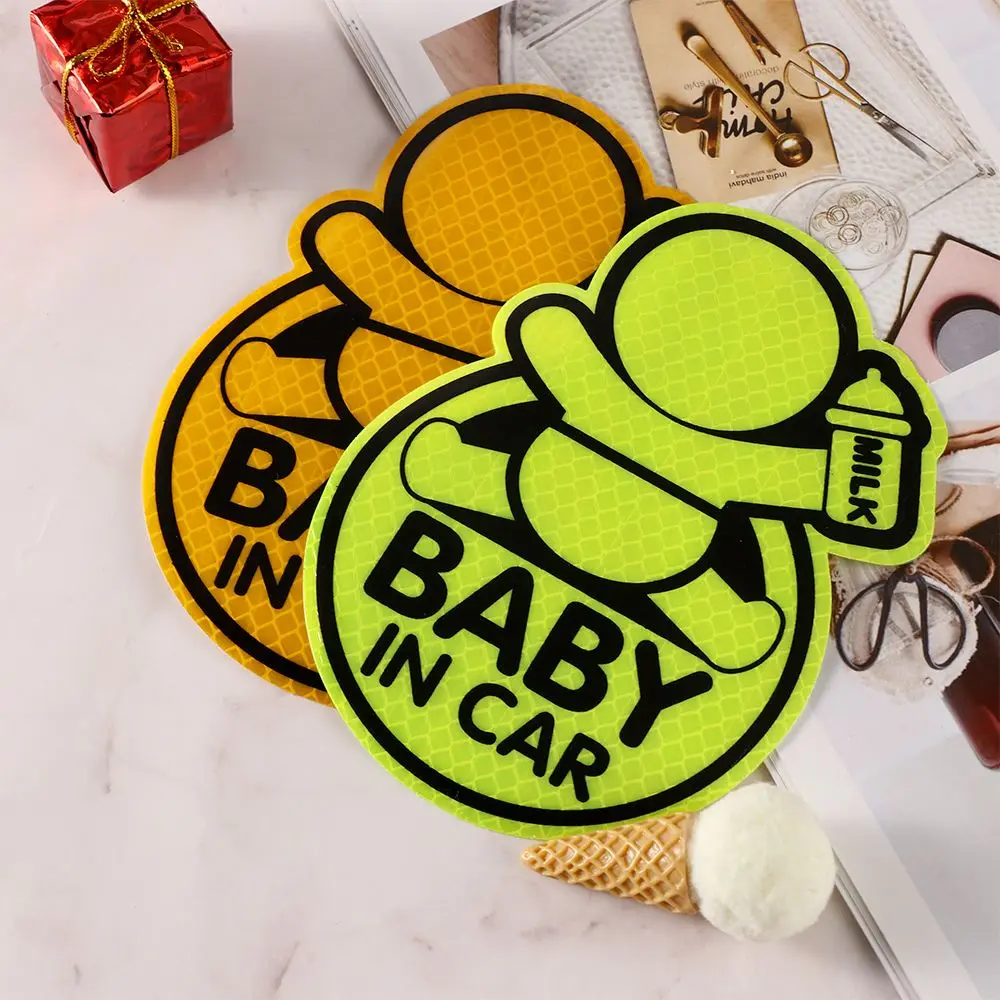 Reflective Baby On Board Baby in Car Window Bumper Sticker Vinyl Decal Cute Sign