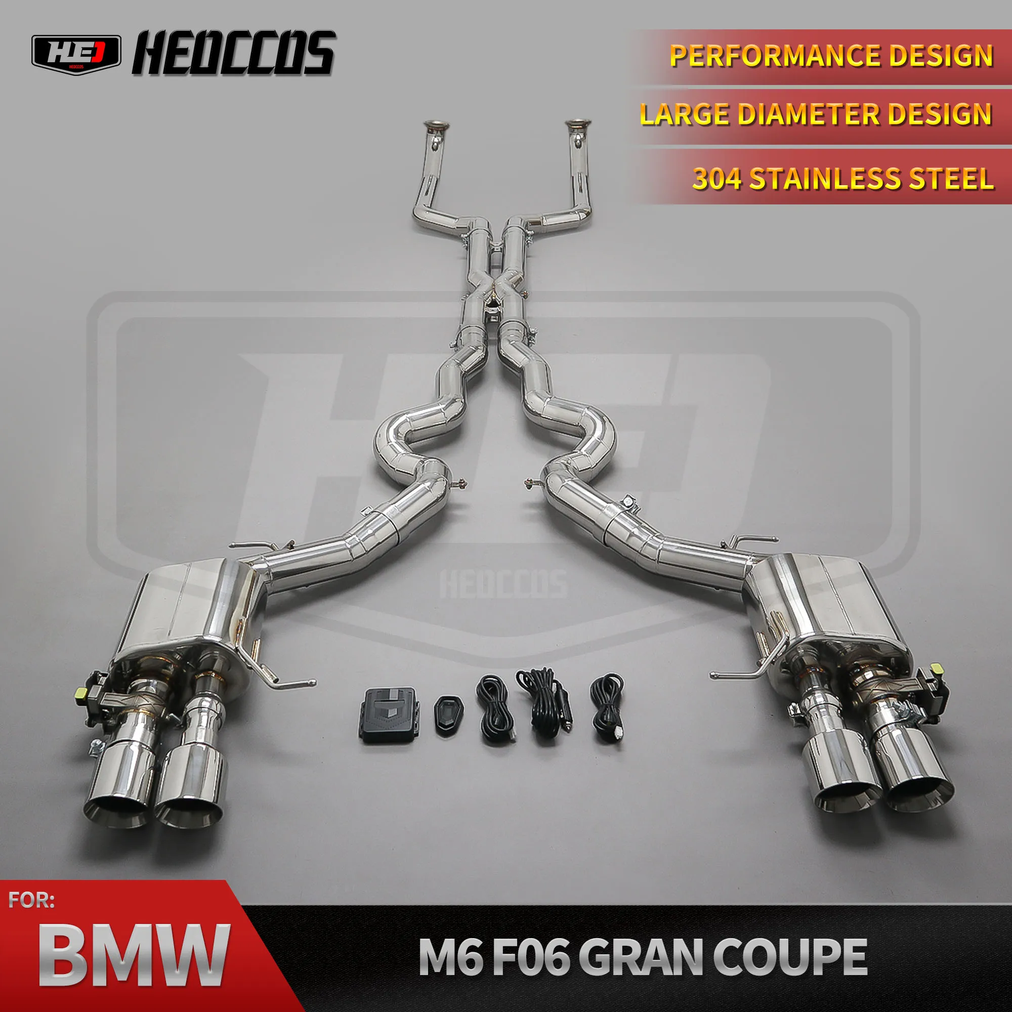 

HEO Stainless steel 304 valve exhaust system catback for BMW M6 F06/ grancoupe large diameter X pipe