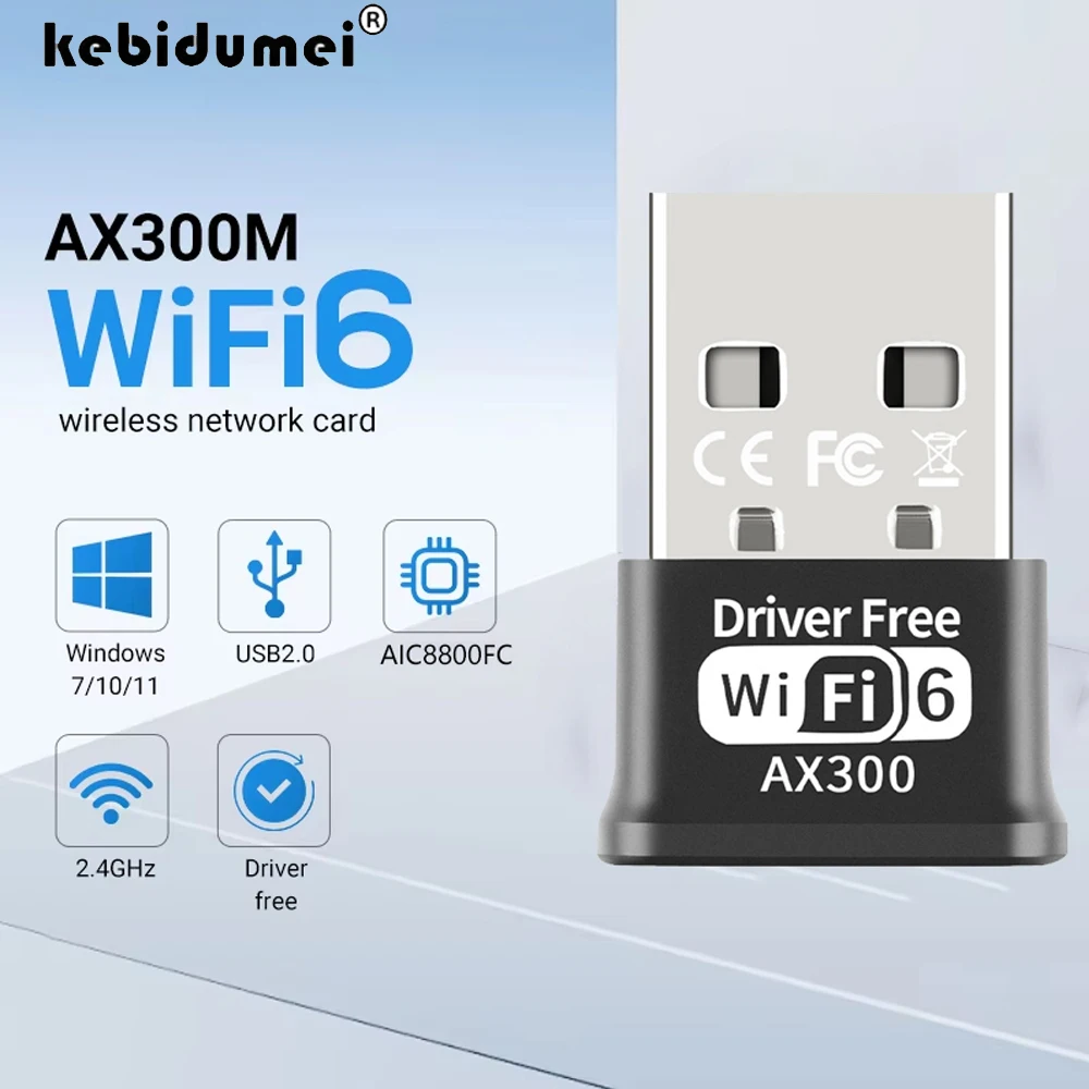 

300 Мбит/с Wi-Fi адаптер 802.11AC 2,4G беспроводная сетевая карта адаптер USB2.0 для ПК ноутбука настольный Wi-Fi антенна приемник