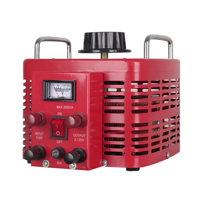 New Custom TDGC-3KVA 0-130V Adjustable Single Phase 100% Copper Contact Manual Regulator Motor Speed Regulation