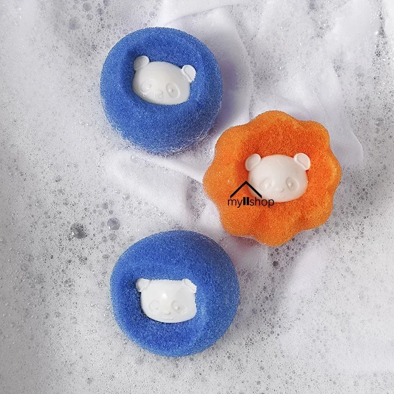 1/4pcs Reusable Laundry Balls Washing Machine Hair Remover Cleaning Lint Fuzz Pet Hairs Clothes Sponge Household Product