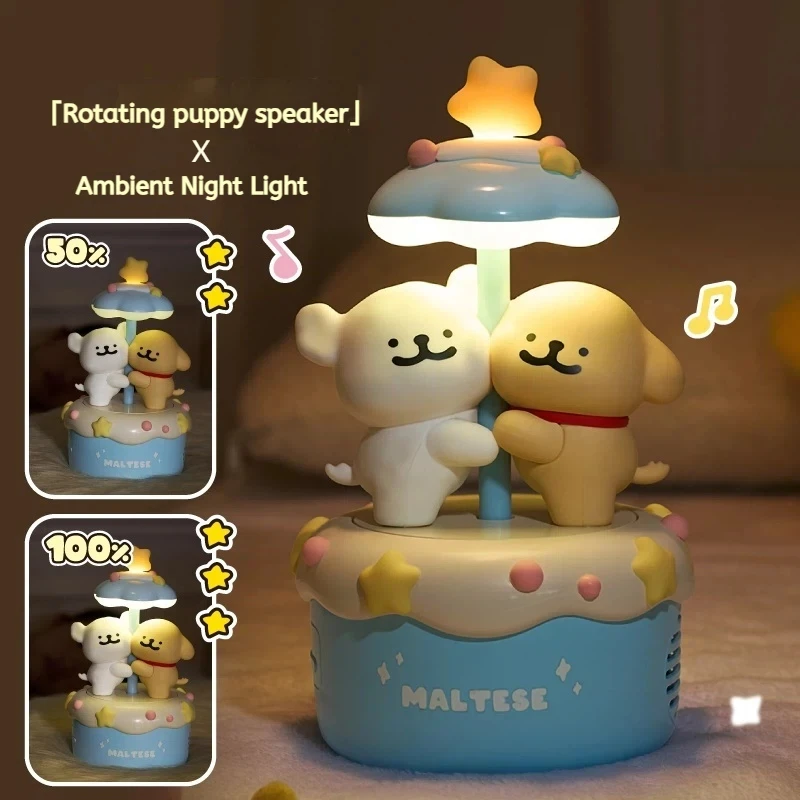 Line Puppy Bluetooth 5.3 Drehlautsprecher mit extrem klarem Klang, niedliche musikalische Geschenkbox für Paare, Geburtstagsgeschenk für Jungen und Mädchen