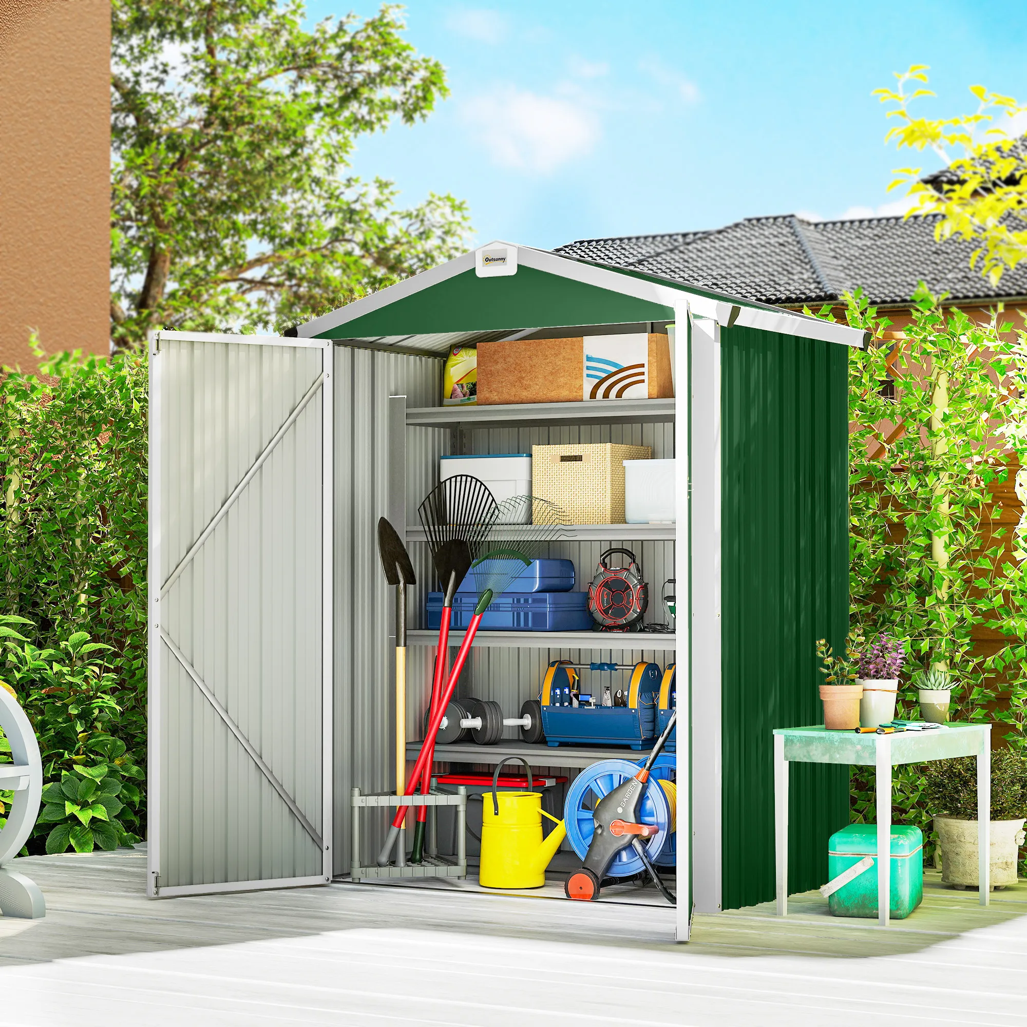 Caseta de Jardín en Acero Galvanizado - 133x87x178 cm 🌿