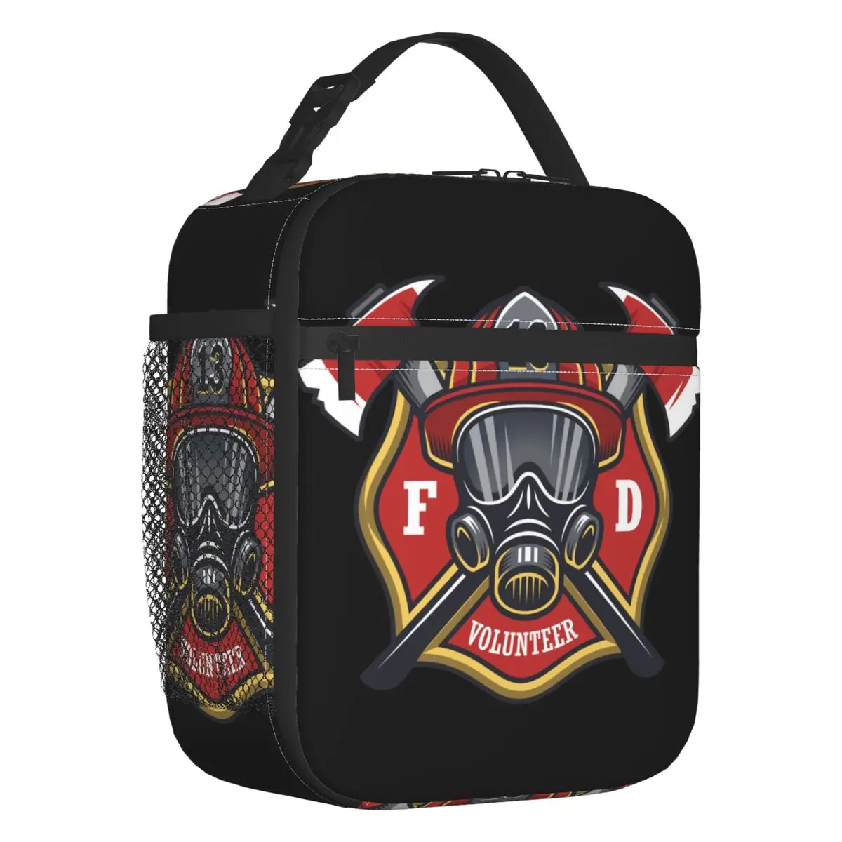 Firefighter Skull Resuable Lunch Box Fireman Fire Rescue Cooler Thermal Food Insulated Lunch Bag School Children Student