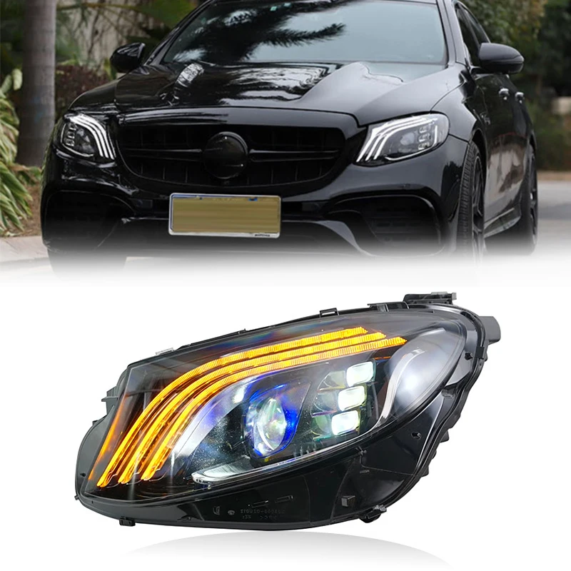 

For 16-20 E-Class W213 Headlight Assemblies Modified LED Daytime Running Lights and Flow Lights for Mercedes-Benz