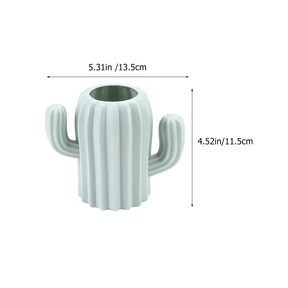 3Pcs Cactus Shaped Pen Holder Desktop Vase Pe Material Creative Desk Organizer for Pens Pencils Rulers Highlighters Home Office