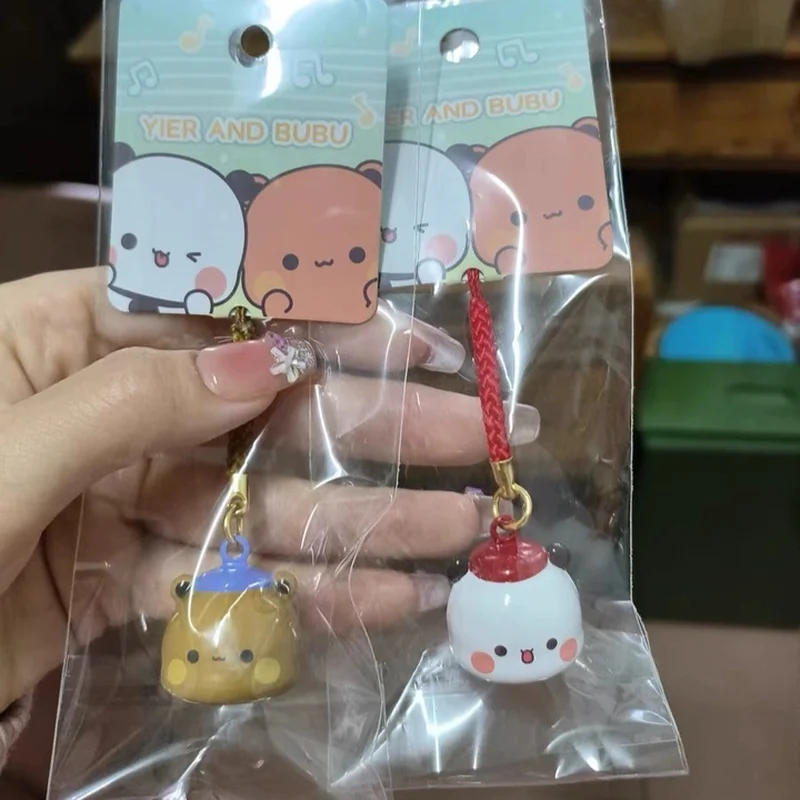 Porte-clés de dessin animé mignon pour enfants, KrasnoYier, Bubu, pendentif cloche, porte-clés ours anime Kawaii, sac pendentif voiture, cadeau d'anniversaire