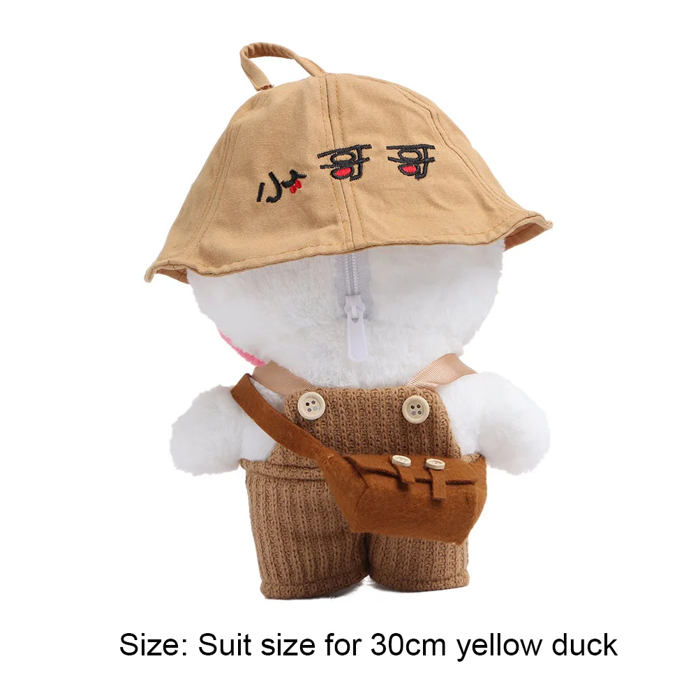 Vêtements et accessoires en peluche de canard jaune Mimi pour enfants, poupées en peluche mignonnes, poupées animales douces de Noël, 30 cm