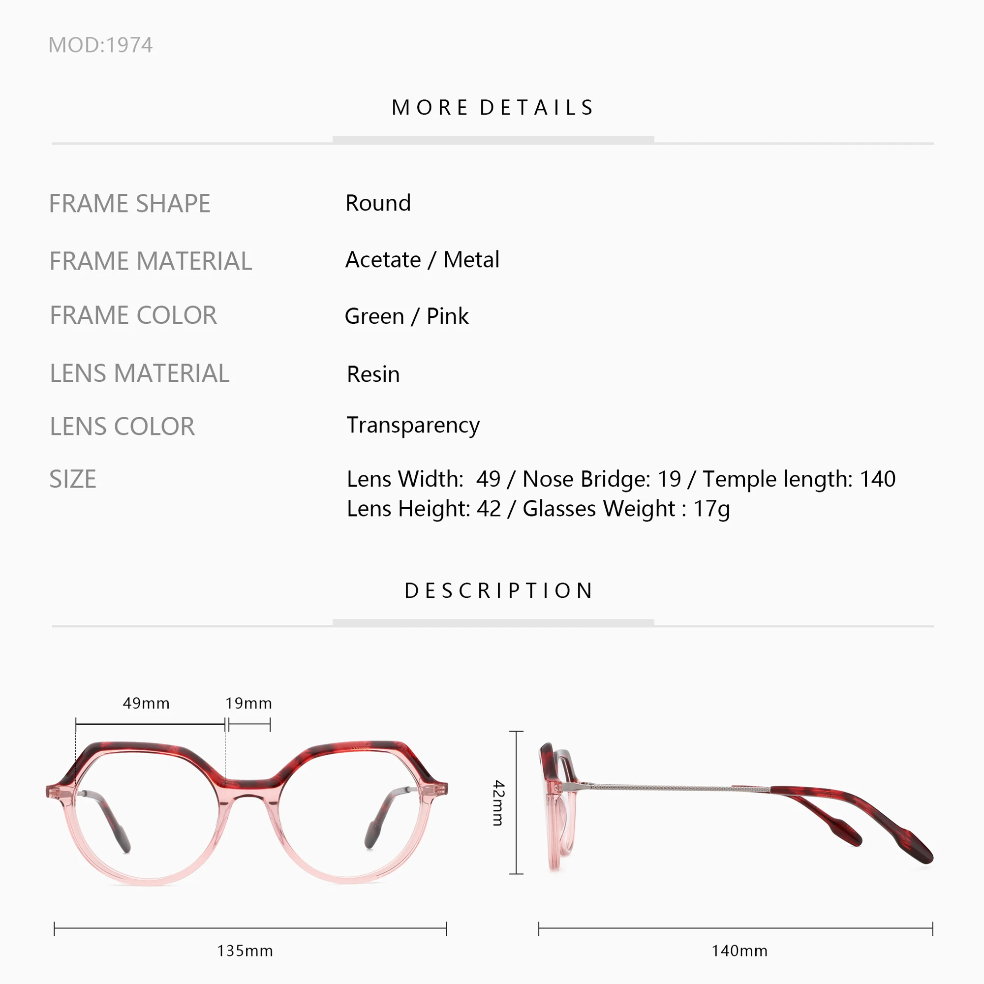 ZENOTTIC Fashion Ultralight Metal Prescription Glasses for Famale Trend Myopia Eyewear Original Optical Eyeglasses 1974