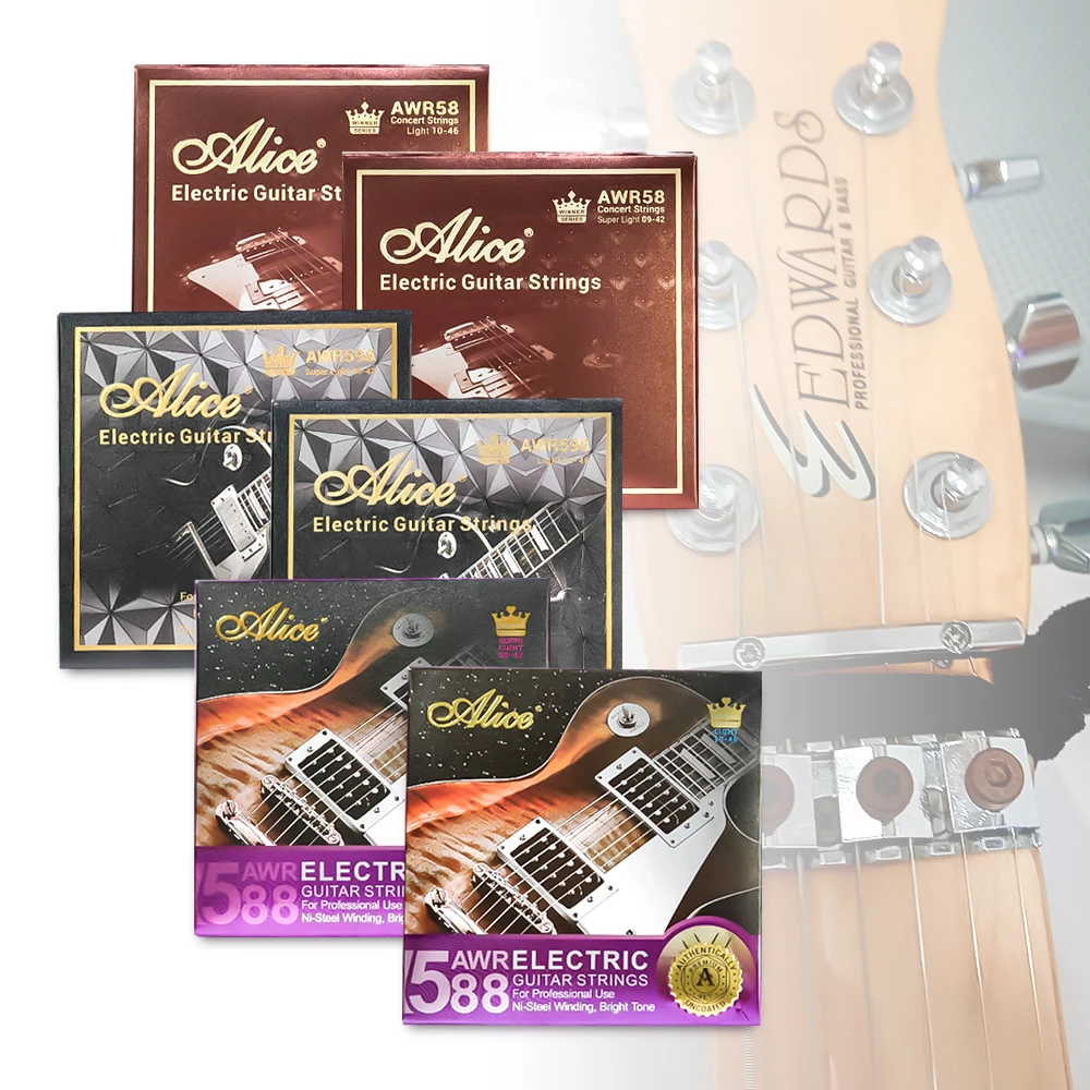 Alice-cuerdas de guitarra eléctrica AWR58 / 588 / 598 Series 09-42/10-46, núcleo de acero Hexagonal, aleación de níquel/bobinado de aleación de cromo