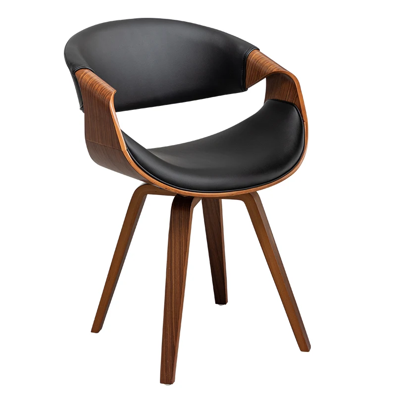 Minimalist Dining Chair Home Solid Wood Stool Balcony Leisure Writing Backrest Makeup Chair Swivel