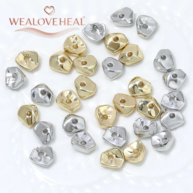 5/10 Stück unregelmäßige geometrische Abstandshalter-Perlen, 18 Karat vergoldetes Messing, 6 mm, lose Perlen für die Herstellung von DIY-Armbändern, Halsketten und Schmuck. – Detail 18