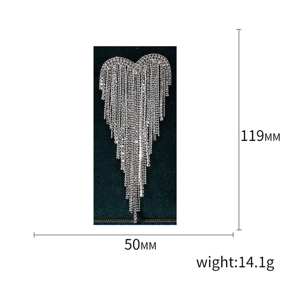 Heart Tassels Brooches for Women Girls Gold Silver Rhinestone Pins Weddings Party Office Brooch Gifts Clothing Accessories