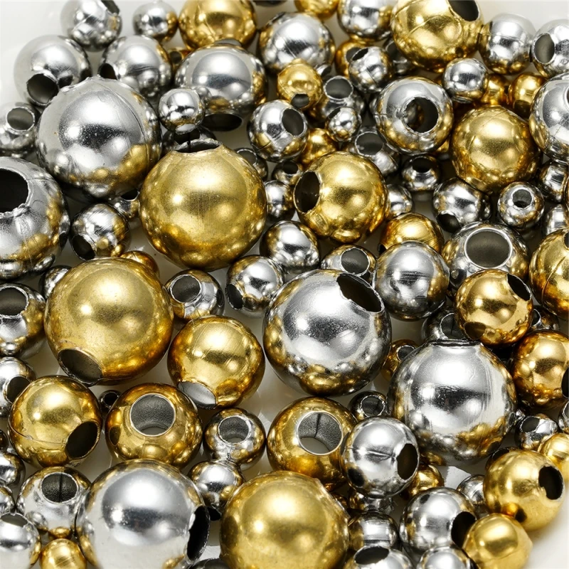 2-8mm Edelstahlperlen, runde lose Abstandsperlen mit Loch für DIY-Bastelarbeiten, Geschenkdekoration, Zubehör für Kleidung. – Detail 8