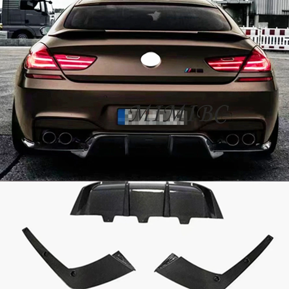 Car Rear Bumper Diffuser Lip For BMW 6 Series F06 F12 F13 M6 640i 650i 2013-2018 Carbon Fiber Rear Bumper Diffuser Lip Spoiler