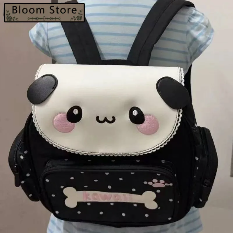 

Japanese Kawaii Embroidery Schoolbags Cartoon Cute Dog Design Backpacks Sweet Y2k Aesthetic All Match Travel School Bags