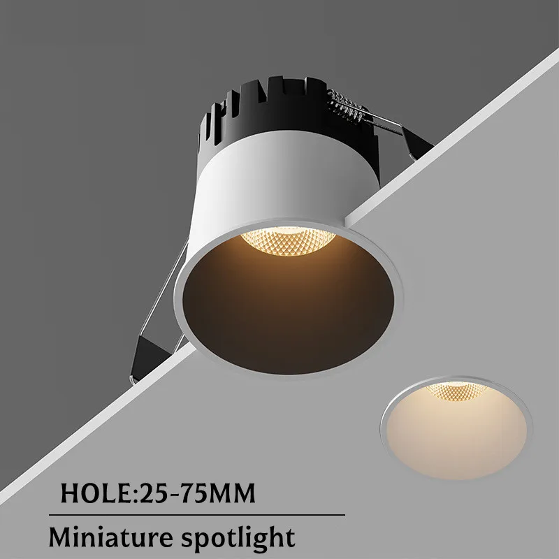 Foco tipo MINI antideslumbrante para sala de estar, hotel, villa, luz de techo, foco COB integrado de 110V/220V para iluminación interior, 3W5W