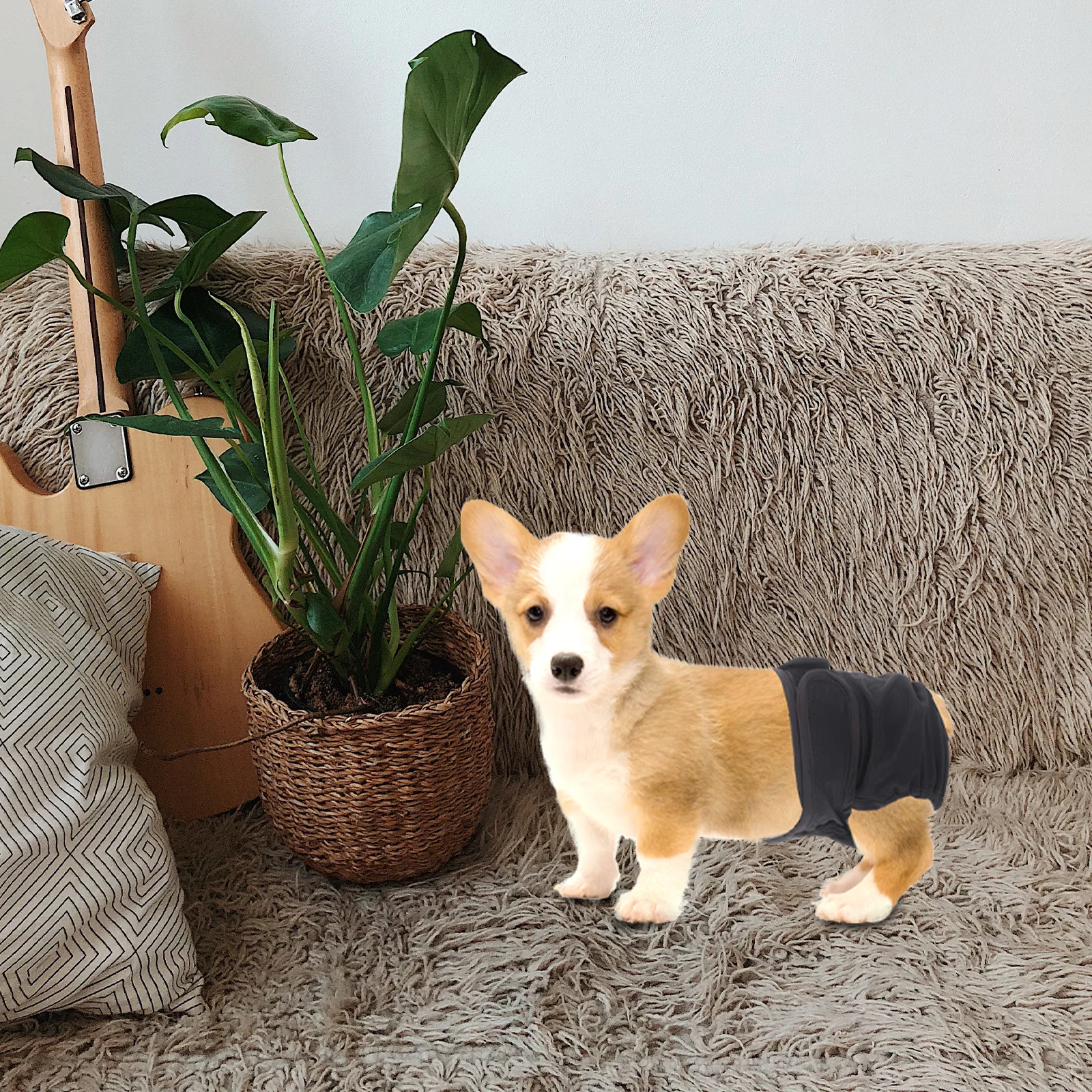 

Reusable Dog Diaper Pet Physical Pant Easy-to-Use Washable Comfortable for Puppies in Heat Indoor Sanitary Protection