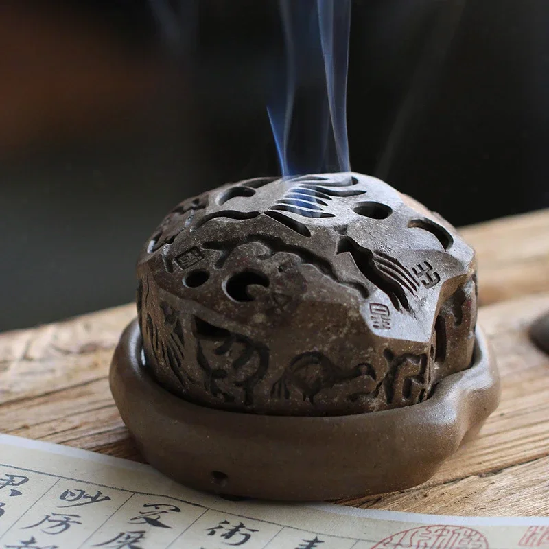 Creative Ceramic Incense Burner Indoor Worship Buddha Aromatherapy Stove Tea Ceremony Supplies Joss Stick/Incense Coil Tool