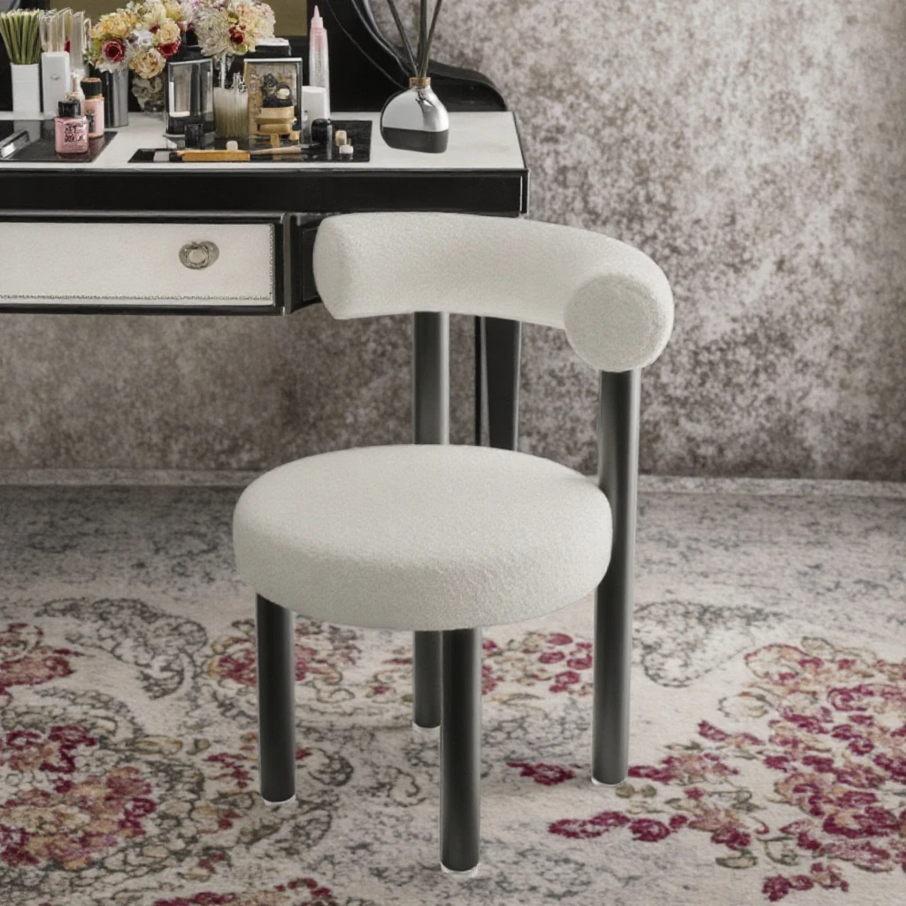 

Современный легкий роскошный табурет для макияжа Huafeng, простая спинка, комод для главной спальни и мебель для обеденного стола для гостиной